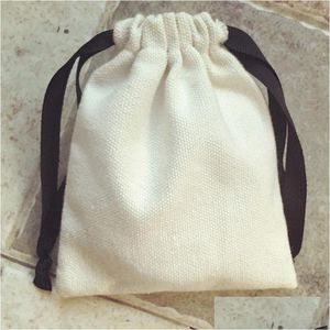 Jewelry Stand Cotton Gift Bags 5X7Cm 7X9Cm 11X14Cm 15X20Cm Hair Eyelashes Sack Makeup Dstring Pouches Drop Delivery Packaging Dhgarden Dh9Ae