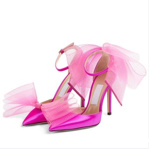 Moda kadın pompalar sandaletler Londra süslemeli saten pompalar ortalama 100 İtalya, ayak parmağı asimetrik grozgrain fashinator fchows tasarımcı sandal yüksek topuklu ayakkabılar eu 35-43