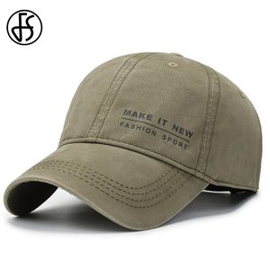 Top Caps FS Yüksek kaliteli pamuk beyzbol şapkası Ordu Yeşil Marka Tasarımcı Şapkası Kadınlar Erkekler Yaz Sokak Giyim Yüz Kapakları Gorras Hombre 230403