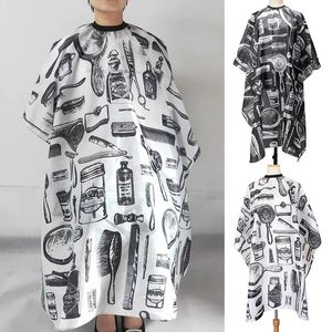 Cutting Cape Black White Hairdressing Professional Hair Cut Barber Cloth Wrap Protect Gown Apron Waterproof Hair 231102