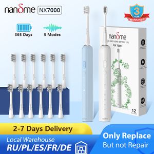 Toothbrush Nandme NX7000 Smart Sonic Electric Toothbrush Ultrasound IPX7 Rechargeable Tooth Brush 5 Mode Smart Time Whitener Teethbrush 230403