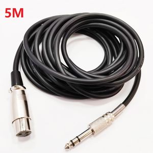 Ses kabloları, xlr 3pin dişi 6.3mm 1/4 '' TRS Stereo Erkek Jack M/F Dengeli Microfon Ses Bağlantı Kablosu Yaklaşık 5m/1 PCS