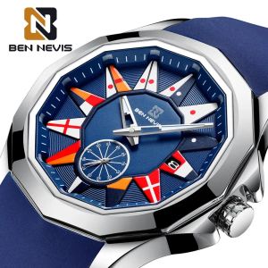 Новые креативные кварцевые часы с морским флагом, мужские часы с календарем в стиле милитари, спортивный мягкий силиконовый ремешок, водонепроницаемые часы Relogio