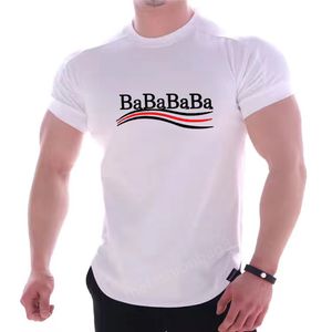 T-shirt da uomo Fitness Training Muscle Fashion Street Style Paris Wave T-shirt a maniche corte asciutta ad alta velocità elastica