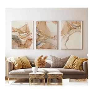 Resimler Bej mermer poster tuval resim nordic modern moda soyut altın lüks ev dekor duvar sanat baskı oturma odası için p dhkry