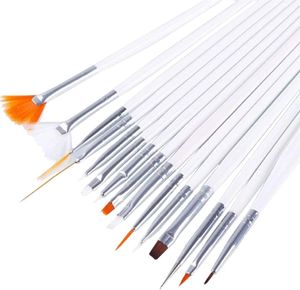 15pcs Tırnak Sanat Fırçaları Kit Jel Cilası Stil Akrilik Fırça Set Nailart Salon Boyama Püskürtme Kalem Araçları Pembe Beyaz Siyah