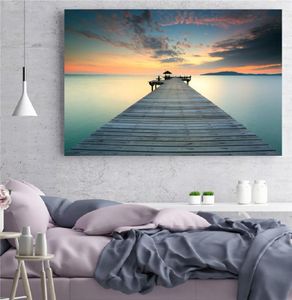 Nordic Wall Art Canvas Lake Sunset Peyzaj Resimleri Modern Tasarımcı Posterler Salonu için İskandinav Resimleri Ev D5576936