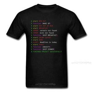 Erkek Tişörtleri Pazartesi Programcı T-Shirt Komik Giysiler Geek Chic Erkekler Tops Söyleyen Tshirt Pamuk Tees Siyah T Shirt Varış 230404