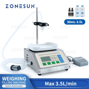 ZONESUN ZS-DP611W Weighing Filling Machine Semi-automatic Single Head Liquid Beverage Water Bottle Essential Oil Perfume Filler