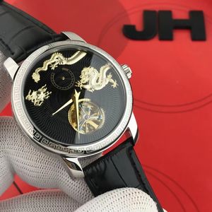 Relógio masculino Zhonghua Dragon Full-Automatic Machine Treasure, novo Tourbillon Refined Steel Body, Aproveite a beleza da China, relógio de alta qualidade