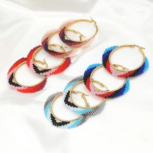 Çember Küpeler Zastyt Miyuki Mücevherler Bohem El Yapımı Küpe Kadın Mücevherleri 2023 Modaya Gizli Boho Pendientes Renkli Kulak Yüzük