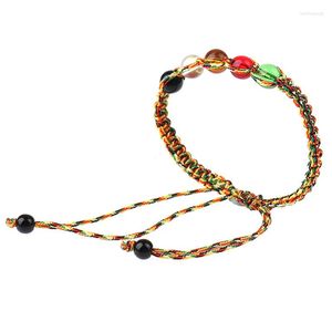 Cazibe bilezikleri 1 PC Dragon Boat Festival Transit Renkli Halat Bilezik Mayıs Gün Düz Düğümü Barış Beş unsurları sağlamak için Beads Crystal