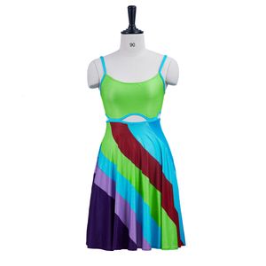 Tema traje de repente 30 cosplay halter verde mini swimwear backless sexy v-pescoço verão praia sol vestido retro vestido de festa vestido de rua 230404