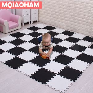 Mats Mqiaham Baby Eva Köpük Oyun Puzzle Mat Siyah Beyaz Beyaz Birbirine Kilit Egzersiz Egzersizleri Zemin Halı ve Halı Çocuklar İçin Pad 230403