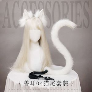 Catsuit kostümleri el yapımı hayvan kulak kadın kız başı cosplay kediler kulak kuyrukları saç aksesuarları çember için cadılar bayramı parti için