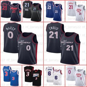 Philadelphias 76er Jersey Joel 21 Embiid Basketbol Tyrese 0 Maxey Gerileme 3 Allen Julius Iverson Erving Erkekler