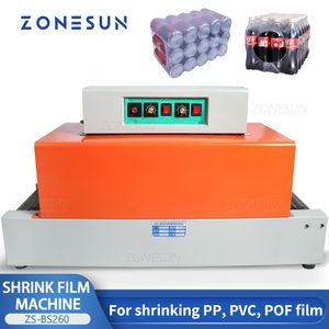 ZONESUN Automatic Shrink Tunnel PVC Film Shrinking Heat Sleeve Plastic Packing box tableware food sealer strapper tool ZS-BS260