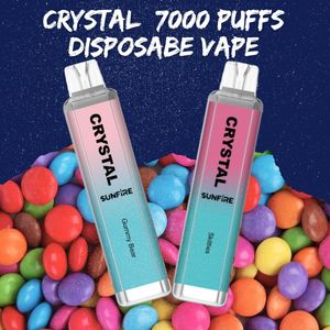 Лучший Sunfire Crystal 7000 Puffs Pro одноразовый вейп 18 мл/16 мл комплекта для устройств POD Перезаряжаемая батарея сигареты Tornado 8K 9K 10K 12K VS RNM Vapes 9000 10000 12000 Puffs