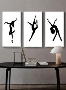 Скандинавский танец, настенный художественный балет, танцующая девушка, живопись, черно-белый минималистичный балетный танцевальный постер, набор из 34359242