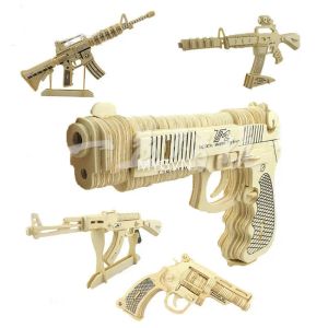 Ahşap Meclis Tabancası Bulmaca Model Tabanca Tüfek AK47 3D Oyuncak Tabancası Model Çocuklar İçin Eğitim Oyuncakları Çekemiyor Yetişkin Hediyeler Komik Bulma