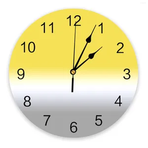 Настенные часы желто-белый градиент цвета 3D часы современный дизайн украшение для гостиной кухни художественные часы домашний декор