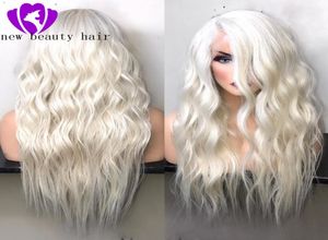 613 Sarışın Sentetik Dantel Ön Peruk Kadınlar İçin Uzun Vücut Dalga Perukları Isıya Dayanıklı Elyaf Glueless Doğal Saç Çizgisi Cosplay Wig 2609519663