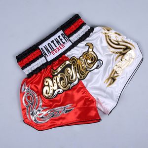 Boks Sandıklar Muay Thai Şort Profesyonel Sanda Boks Uyuşmasız Yarışma Eğitimi MMA Dövüş Kısa Pantolonlar Erkekler Boxeo Kickboks 230404