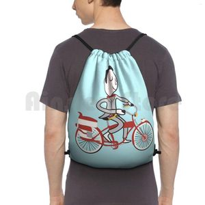 Sırt çantası benim bisiklet-adam wees büyük macera çizim çanta sürme tırmanma spor salonu çiş bisiklet karikatür