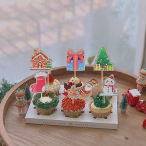 Noel Serisi Pişirme Pastası Dekorasyonu Küçük Eklenti Noel Ağacı Kardan Adam Yaşlı Adam Hediye Kek Kartı