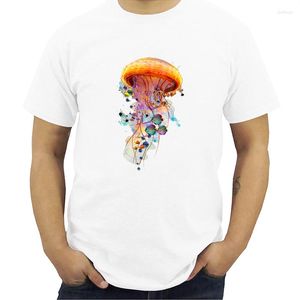 Erkek Tişörtleri Moda Elektrikli Denizanası Dünya Baskılı T-Shirt Kısa Kollu Yenilik O yaka Tasarım Üstleri serin tee hip hop sokak kıyafetleri