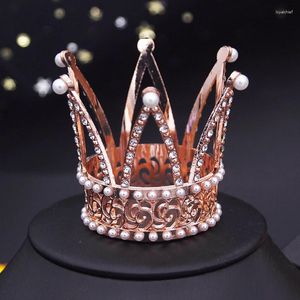 Saç klipleri sevimli mini taç küçük diadem kızlar taç ve tiaras parti balo doğum günü pastası dekorasyon takı süsleme