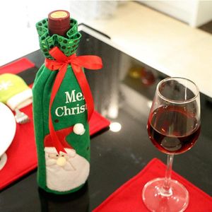 Noel Süslemeleri Dekorasyon Kırmızı Şarap Şişesi Snowman Noel Baba Çantaları Ev Partisi Hediye Tedarikçisi HG0244