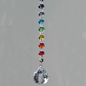 Tartışmalar 20mm 30mm 40mm kristal prizma top çakra renkleri Rondelle boncuklar Strand Tasarım Gökkuşağı Suncatcher Chrismas Dekorasyon