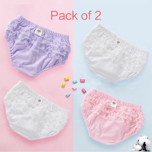 Kumaş Bebek Bebek Kız Pamuk Fırfır Dantel Şort Bebek Bezi Kapak Bloomers Katı Beyaz İç Çamaşırı Kılavuzları Pembe Külot Fırfır Knickers3-6 230404