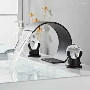 Banyo lavabo musluk şelale tarzı su outlet havza musluğu üç delikli bağlantı soğuk çift sap 60 cm giriş borusu