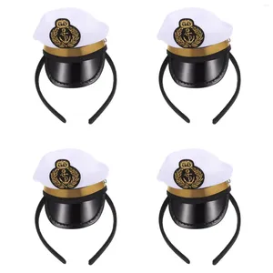 Bandanas 4 adet negras para hombres şapka kafa bandı kaptan headdress performans lacivert beyaz benzersiz saç bantları çocuk dekors çocuk