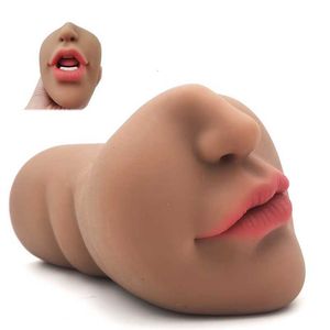 Massaggiatore giocattolo del sesso Bocca 3D Pompino Masturbatore maschile Vera Gola profonda Tazza orale con lingua Dente Giocattoli artificiali per la vagina per gli uomini