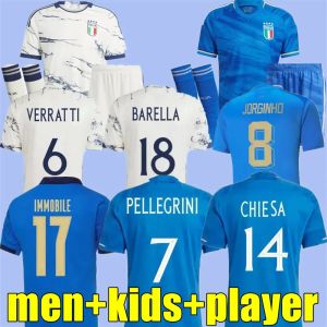 Soccer Jerseys Italia VERRATTI CHIESA 23 24 Fans Player version maglie da calcio TOTTI 2023 GNONTO football Shirt BARELLA PINAMONTI BONUCCI GRIFO kit Italy