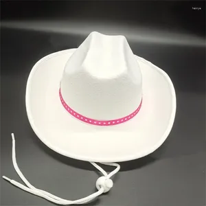 2024 Berretti Cappello da cowboy a tesa larga da cavaliere per feste in discoteca, cocktail, vacanze, semplice attore comico