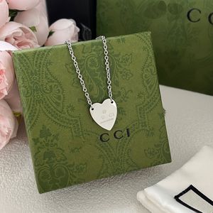 Marca coração pingente colar designer para mulheres colares de prata vintage simples jóias colar estilo luxo carta presente com caixa original acessórios