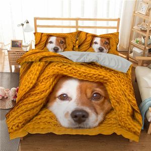 Defina a cama de lã amarela de lã de animais de estimação dekbedovertrek tampa de edredão dachshunds colcha francesa para adolescentes de solteiro