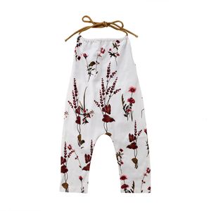 Salıncaklar Citgeett Yaz Born Çocuk Bebek Kız Çiçek Halesi Kolsuz Romper Tulum Oyun Kıyafetleri Çiçek Beyaz Moda Sunsuit 230406