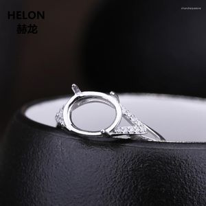 Кластерные кольца 925 Стерлинговое серебро 8x10 мм овальное кабохон Полура