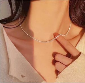 Internet Celebrity S925 Chain necklaces women Necklace Designers thin rope Chains Sterling Silver Material Fashion Jewelry Christmas Gifts