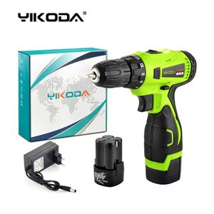 Electric Screwdriver YIKODA 16.8V 21V Electric Screwdriver Cordless Drill Double Speed Lithium Battery Household Rechargeable Mini Power Tools 230404