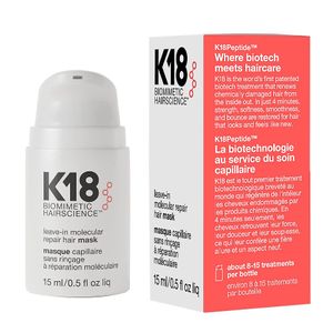 K18 Leave In Molecular Repair Hair Mask Treatment to Repair Damaged Hair 4 Minutes to Reverse Damage from Bleach Nourishing Conditioner 15ml