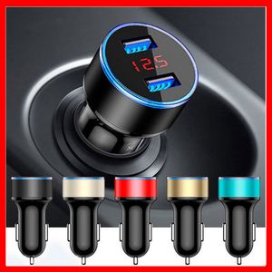 4.8A 5V Car Chargers 2 Ports Fast Charging For Samsung Huawei iphone 11 8 Plus Universal Aluminum Dual USB Car-charger Adapter Car-Charge Car-Charger Cars Charging Quick