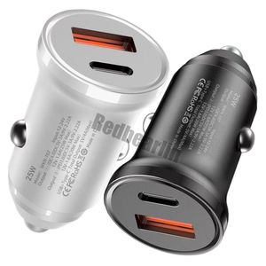 Mini Mini Mini Fast быстро зарядка PD USB C Car Charger Dual Ports Chargers для iPhone 13 14 15 Pro Max Samsung Xiaomi LG GPS PC