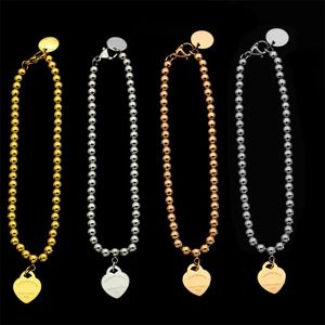 Brand titanium steel t ball fita pulseira feminina charme de moda solteira pulseira de coração de alta qualidade jóias de grife