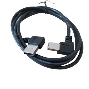 90 Derece Sağ Açılı USB Kabloları USB 2.0 B Yazıcı Veri Kablosu USB A Sol Açılı Yazdırma Uzatma Kablosu Siyah 1m